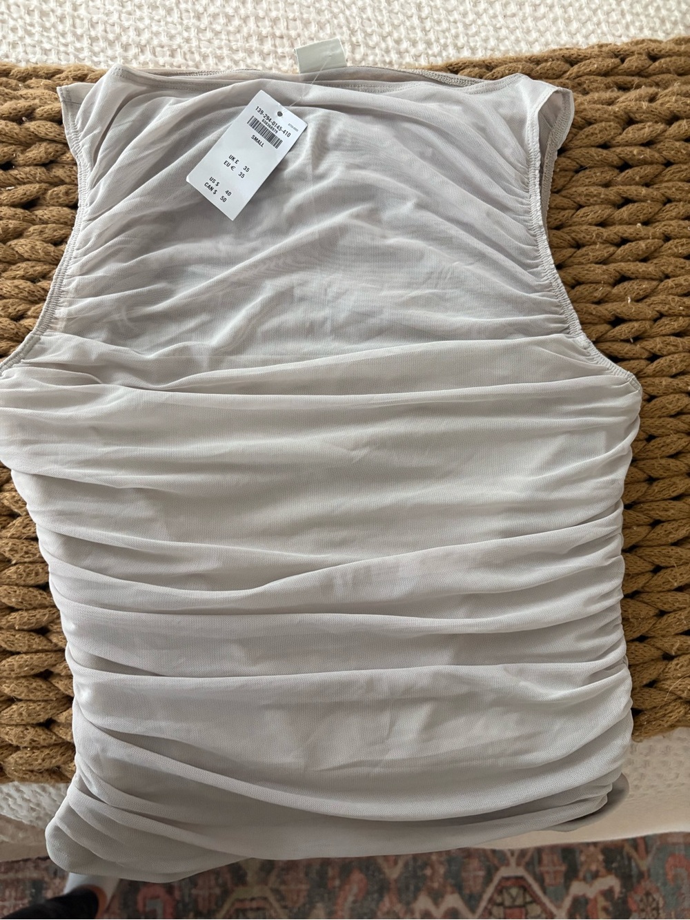 Abercrombie & Fitch Light Gray Ruched Tank Top